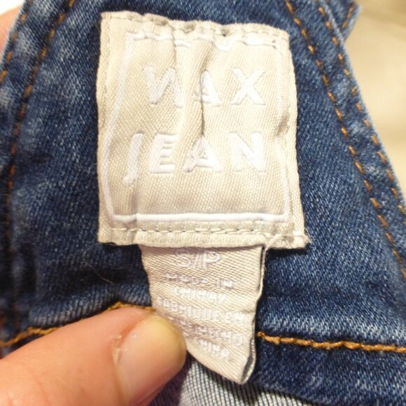 WAX JEAN dark wash denim shortalls/overalls with distressed details - Picture 7 of 7